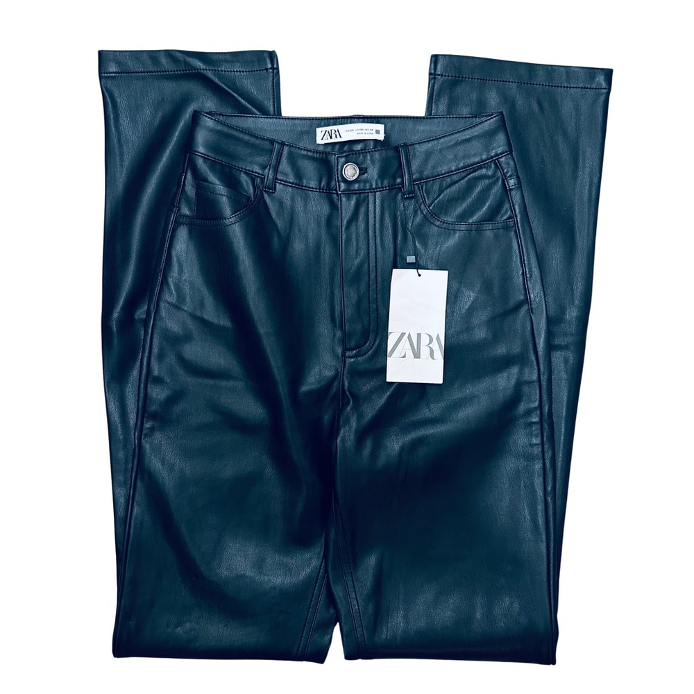 Zara Split Hem Vegan Leather Pants